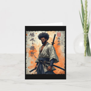 Vintage African Samurai Afro American Bushido Warr Card
