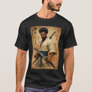 Vintage African Samurai Afro American Bushido Warr T-Shirt