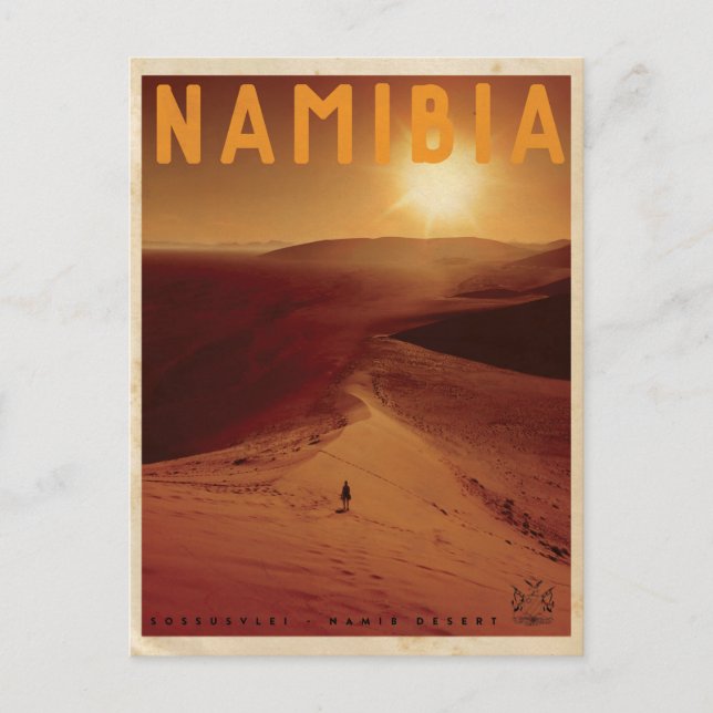 Vintage African Sunset Travel Postcard (Front)