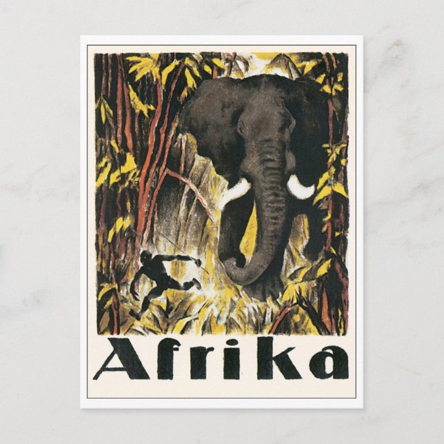 Vintage Afrika Poster Postcard (Front)