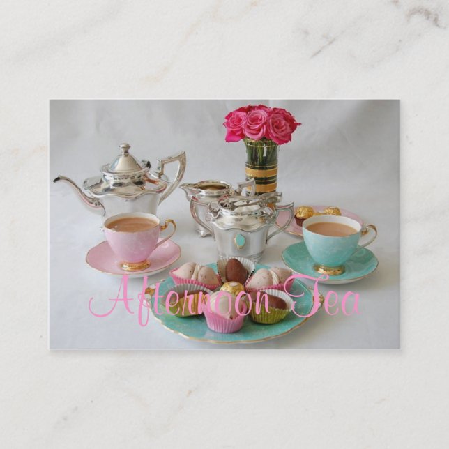Vintage Afternoon Tea Customizable Business Card (Front)