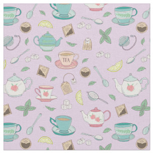Vintage Afternoon Tea Party Tea Drinker Fabric