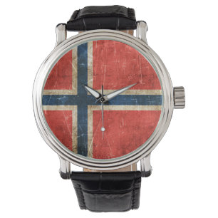 Vintage Aged and Scratched Flag of Norway Watch
