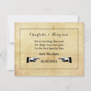 Vintage Aged Distress Style Save The Date