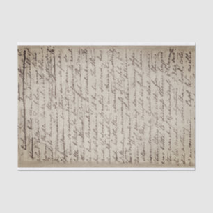 Vintage Aged Handwritten Manuscript Script Tissue Paper