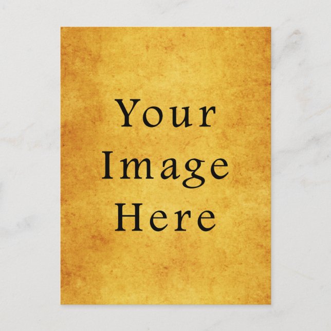 Vintage Aged Harvest Gold Parchment Paper Blank Postcard (Front)