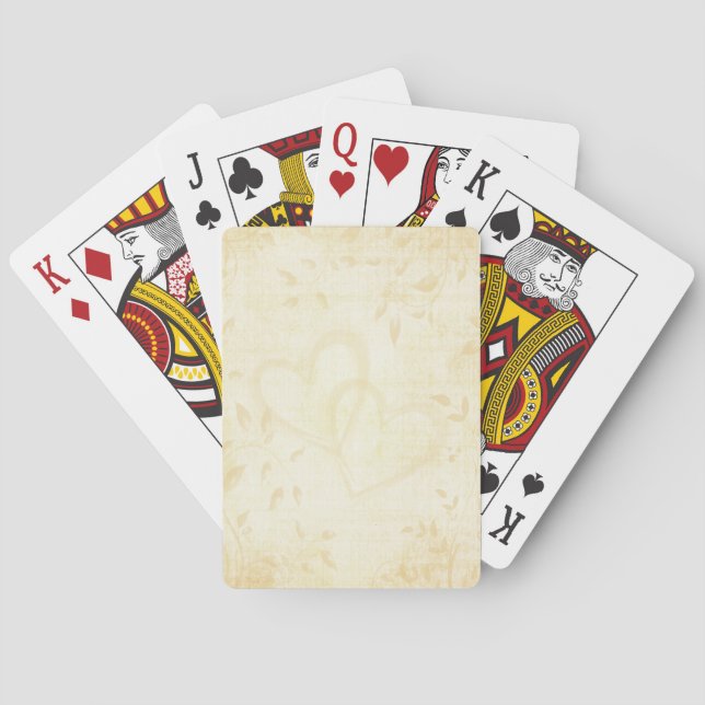 Vintage Aged Paper Wedding Playing Cards (Back)
