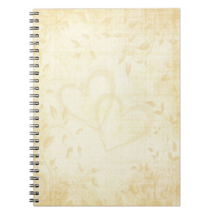 Vintage Aged Paper Wedding Spiral Notebook