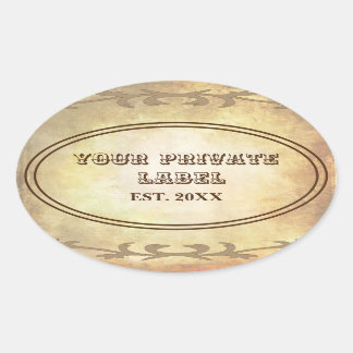 Vintage Aged Parchment Your Private Label Oval
