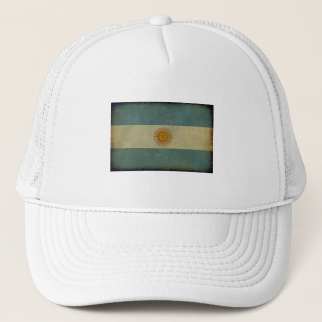 Vintage aged retro Argentina flag Trucker Hat (Front)