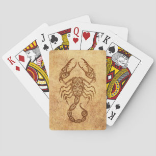 Vintage Aged Scorpio Zodiac Playing Cards