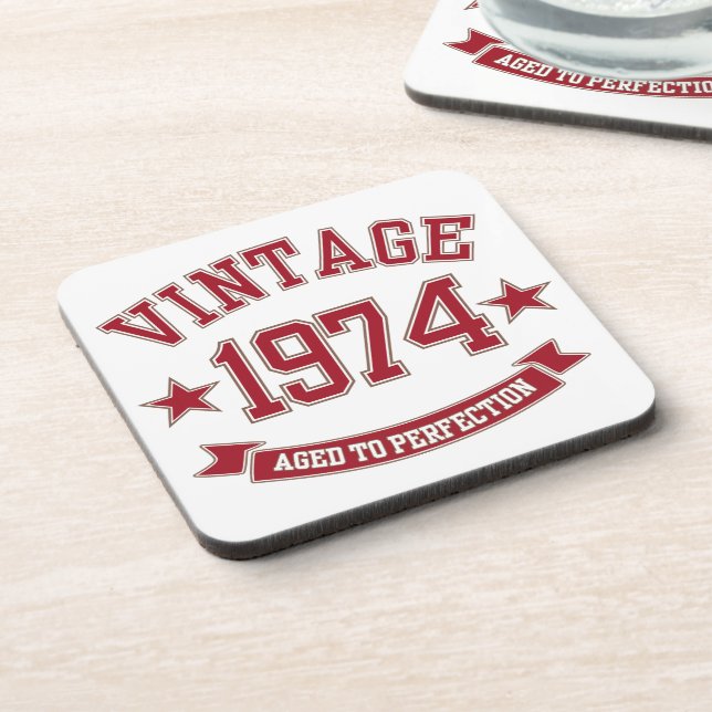 Vintage Aged to Perfection 1974 Coaster (Left Side)