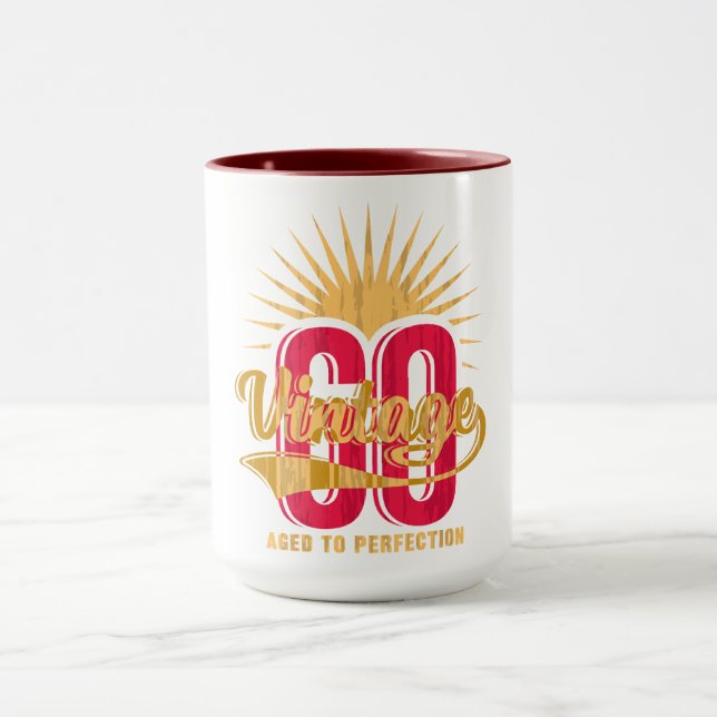 Vintage - aged to perfection. 60th anniversary mug (Center)