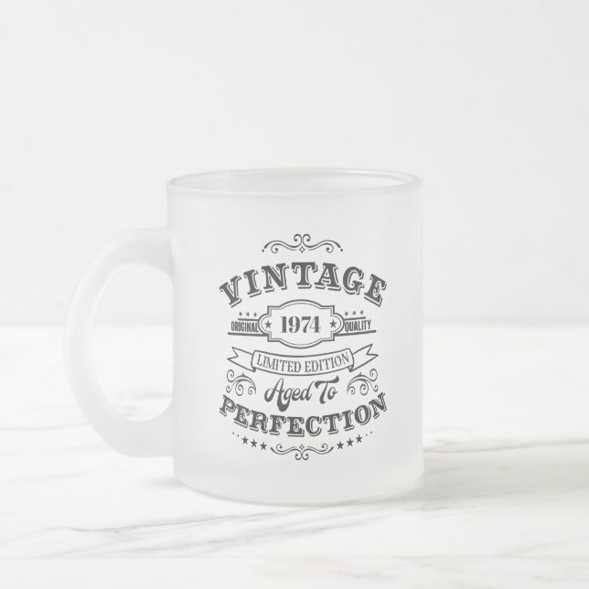 Vintage Aged to Perfection Frosted Mug (Left)