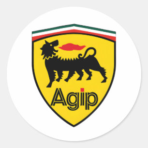 Vintage Agip Logo Coffee Mug with Six-Legged Dog Classic Round Sticker