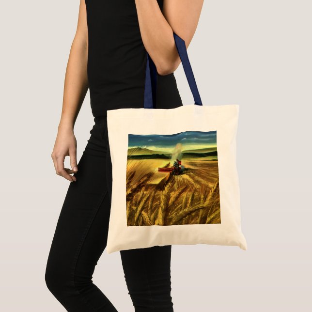 Vintage Agricultural Farm Business, Wheat Farming Tote Bag (Front (Product))