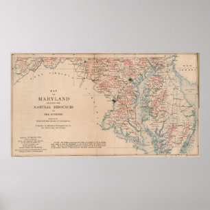 Vintage Agricultural Map of Maryland (1920) Poster