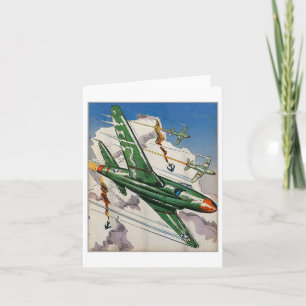 Vintage Air Force Us Jet Fighter Usa War Aviation Card