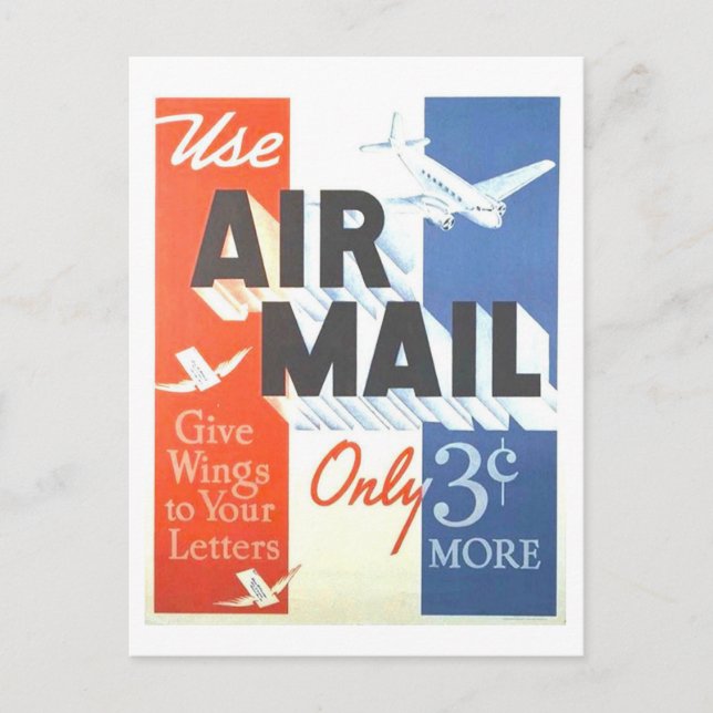 Vintage Air Mail Postal Advertising Postcard (Front)