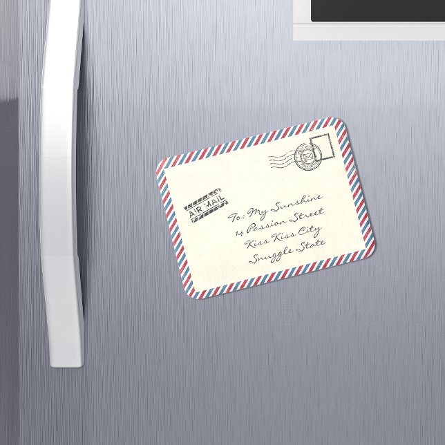 Vintage Air Mail Postcard Magnet (Creator Uploaded)