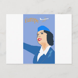 Vintage Air travel Postcard