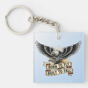 Vintage Airborne Freefall Skydive Eagle Key Ring