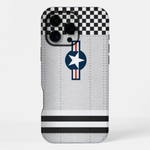 Vintage Aircraft Fuselage Rivet Metal Chequered iPhone 16 Pro Max Case