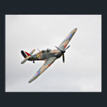 Vintage aircraft military fighter plane ww2 poster<br><div class="desc">Hurricane Fighter plane from world war 2.</div>