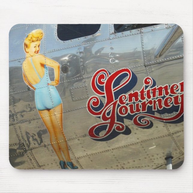 Vintage Aircraft Painting Mouse Pad (Front)
