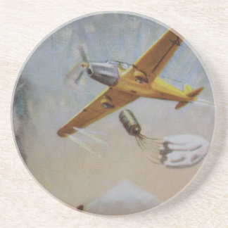 Vintage Aircraft with Parachute Coaster