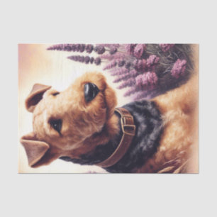 Vintage Airedale Terrier Painting Tissue Paper