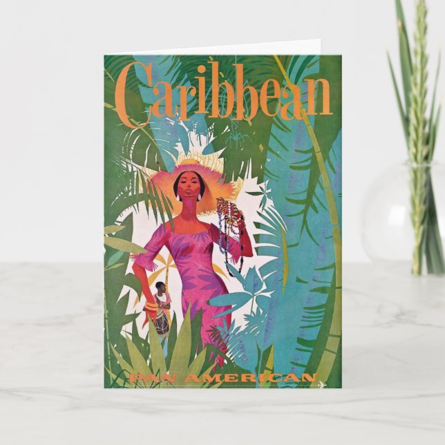 Vintage Airline Caribbean Travel Postcard (Front)