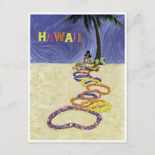 Vintage Airline Hawaii Travel Postcard