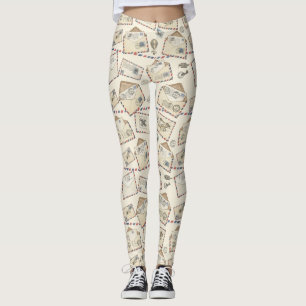 Vintage Airmail Adventure (3) Leggings