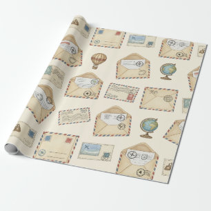 Vintage Airmail Adventure (4) Wrapping Paper