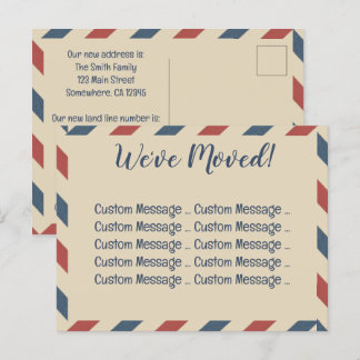 Vintage Airmail Stripes, Travel Industry Postcard