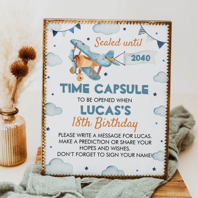 Vintage Airplane Birthday Time Capsule Poster (Creator Uploaded)
