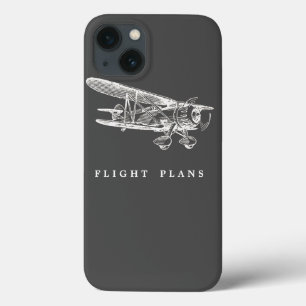 Vintage Airplane, Flight Plans iPhone 13 Case