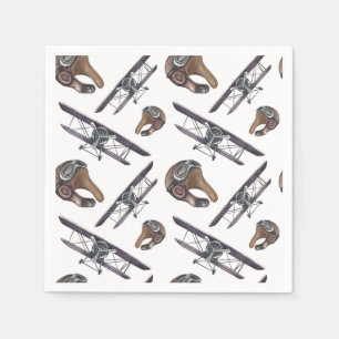 Vintage Airplane Napkin