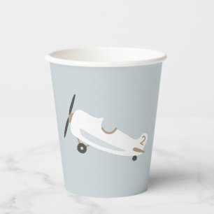 Vintage Airplane Personalised Boys Birthday Paper Cups