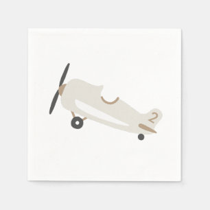 Vintage Airplane Personalised Kids Birthday Napkin