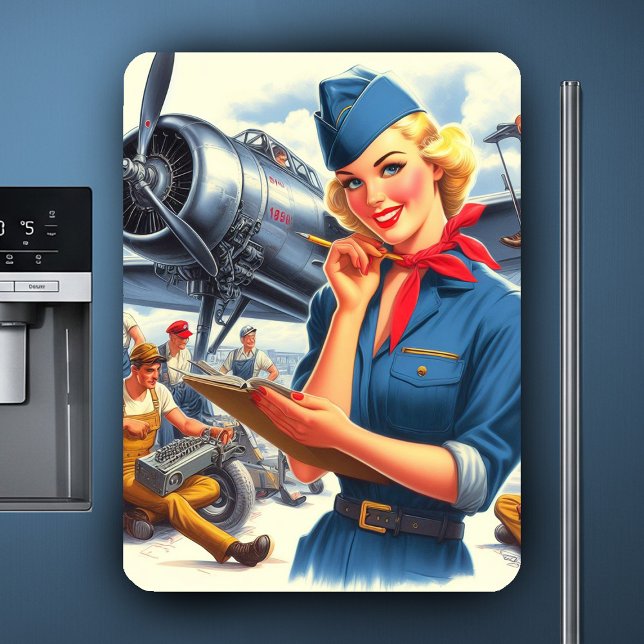 Vintage Airplane Pin-up Magnet (Creator Uploaded)