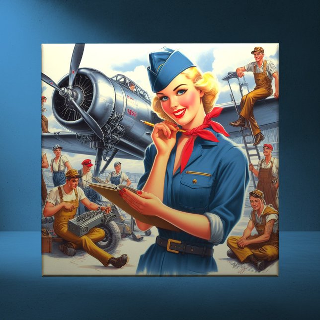 Vintage Airplane Pin-up Tile (Creator Uploaded)