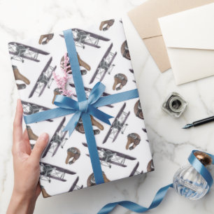 Vintage Airplane Wrapping Paper