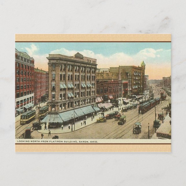 Vintage Akron Ohio Travel Post Card (Front)
