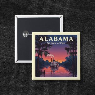 Vintage Alabama 15 Cm Square Badge