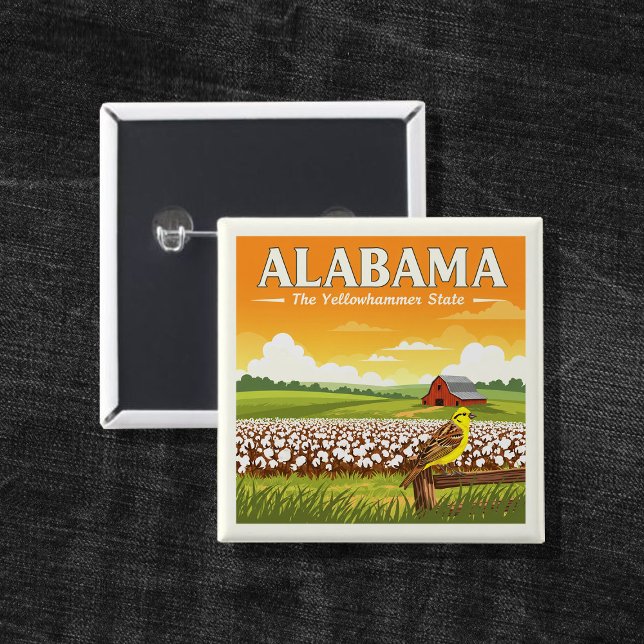 Vintage Alabama 15 Cm Square Badge (Creator Uploaded)