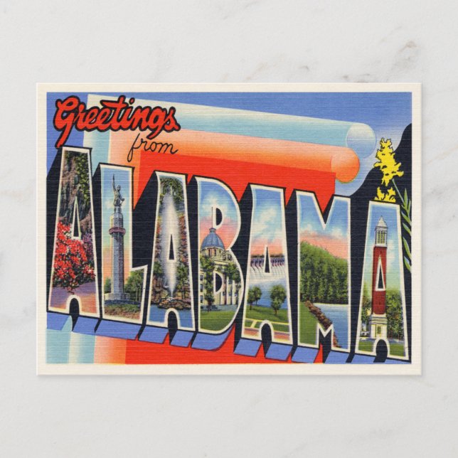 Vintage Alabama Announcement Postcard (Front)