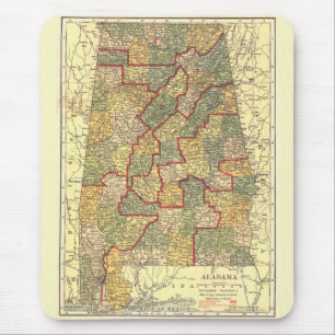 Vintage Alabama Map Congressional Districts (1911) Mouse Pad