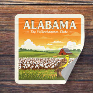 Vintage Alabama Square Sticker